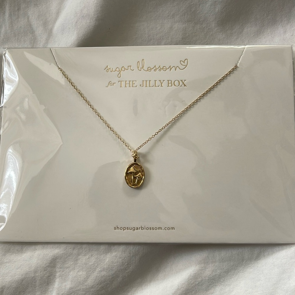 Sugar Blossom mushroom charm necklace